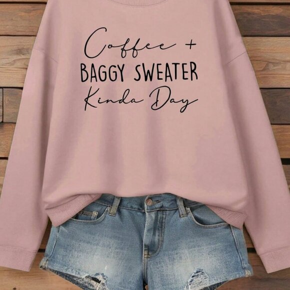 Casual Graohic Round Neck Hoodie - Picture 1 of 5